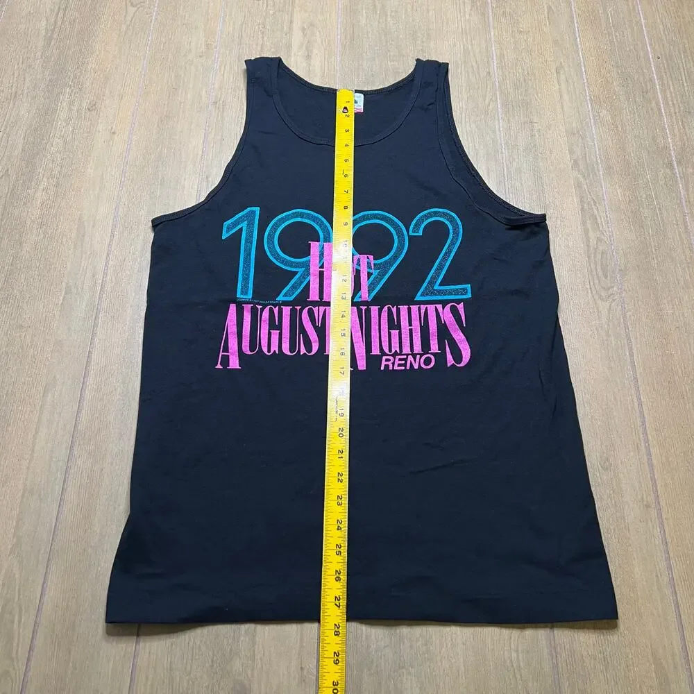 Vintage 90s Hot August Nights Reno Men's Tank Top Black Sz L - Picture 6 of 10